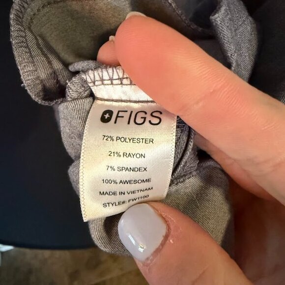 Figs Technical Collection Grey Scrub Top - Picture 4 of 4